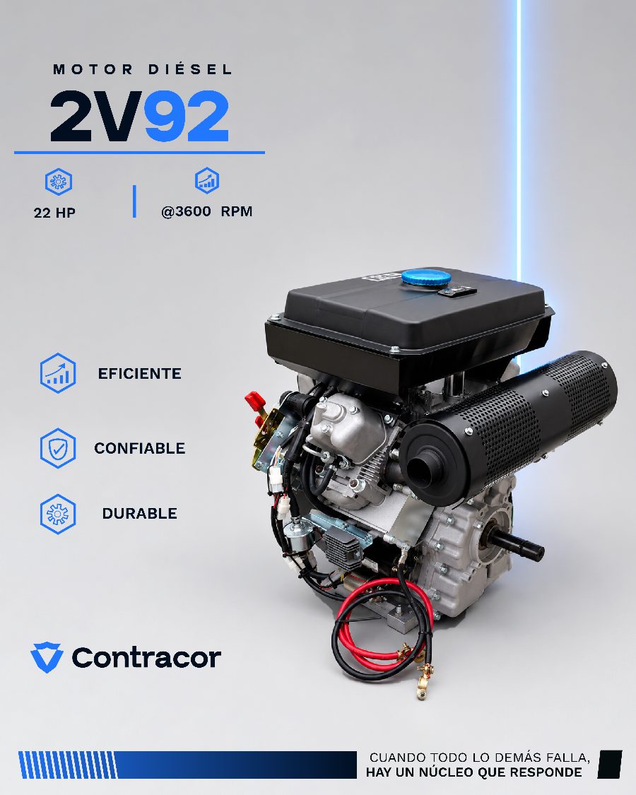 Motor diésel Contracor 2V92 de 22 HP